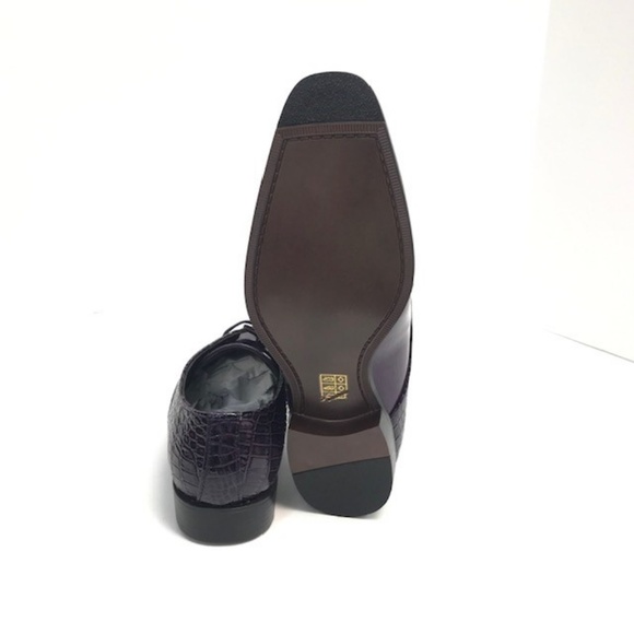 Bolano Men's Purple Oxford Dress Shoes Croc & Eel - Picture 6 of 6